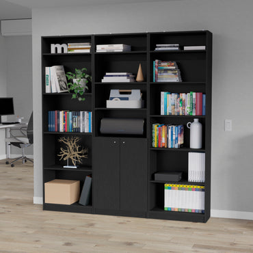 Combo Home, Estante Colección 27, Wengue, con tres estantes