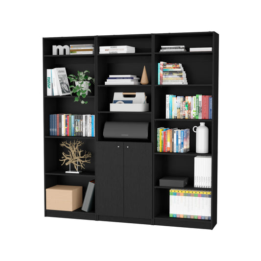 Combo Home, Estante Colección 27, Wengue, con tres estantes