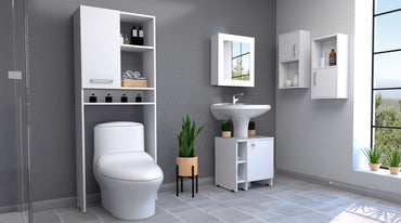 Combo Bicolor, Blanco, incluye botiquin bath 47-b, lavamanos 47-a, optimizador y auxiliar