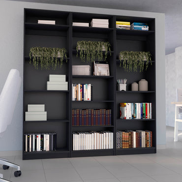 Combo Home, Estante Colección 28, Wengue, con tres estantes