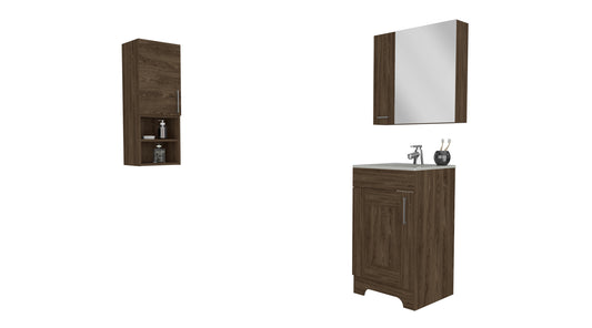 Combo Barcelona, Coñac, incluye mueble lavamanos y muro