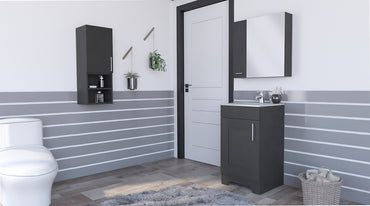 Combo Barcelona, Wengue, incluye mueble lavamanos y muro