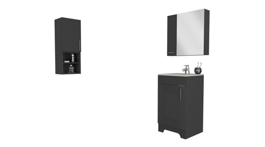 Combo Barcelona, Wengue, incluye mueble lavamanos y muro