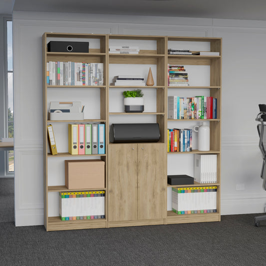 Combo Home, Estante Colección 30, Macadamia, con tres estantes