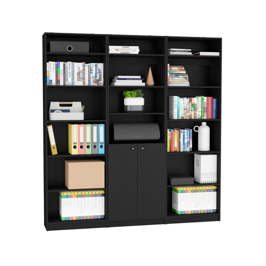 Combo Home, Estante Colección 30, Wengue, con tres estantes