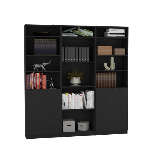 Combo Home, Estante Colección 32, Wengue, con tres estantes