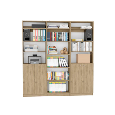 Combo Home, Estante Colección 33, Macadamia, con tres estantes
