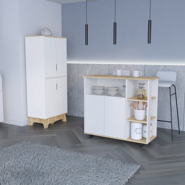 Combo Bicolor, Blanco y Duna, incluye meson de cocina y alacena de cocina