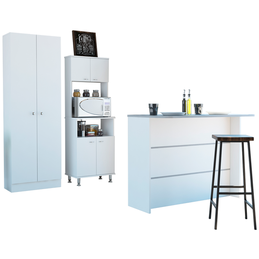 Combo Kitchen, Blanco, incluye mueble cocina 54, barra y optimizador