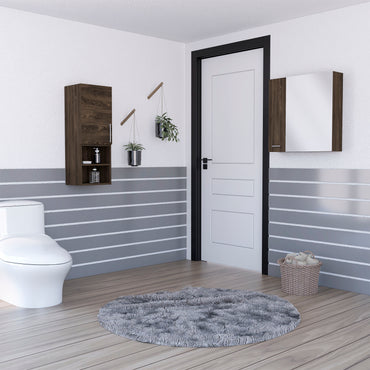 Combo Barcelona, Coñac, incluye botiquin con espejo y mueble auxiliar