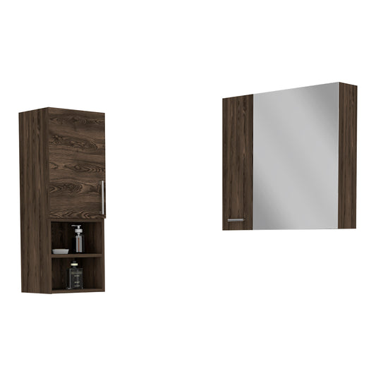 Combo Barcelona, Coñac, incluye botiquin con espejo y mueble auxiliar