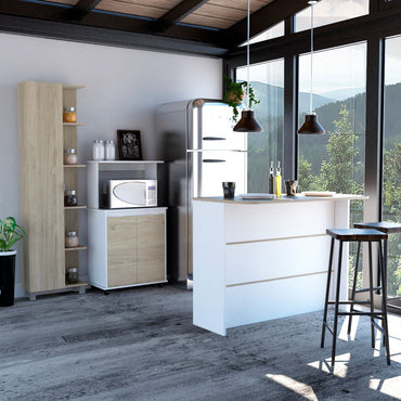 Combo Kitchen, Rovere y Blanco, incluye mueble cocina 36, barra y optimizador