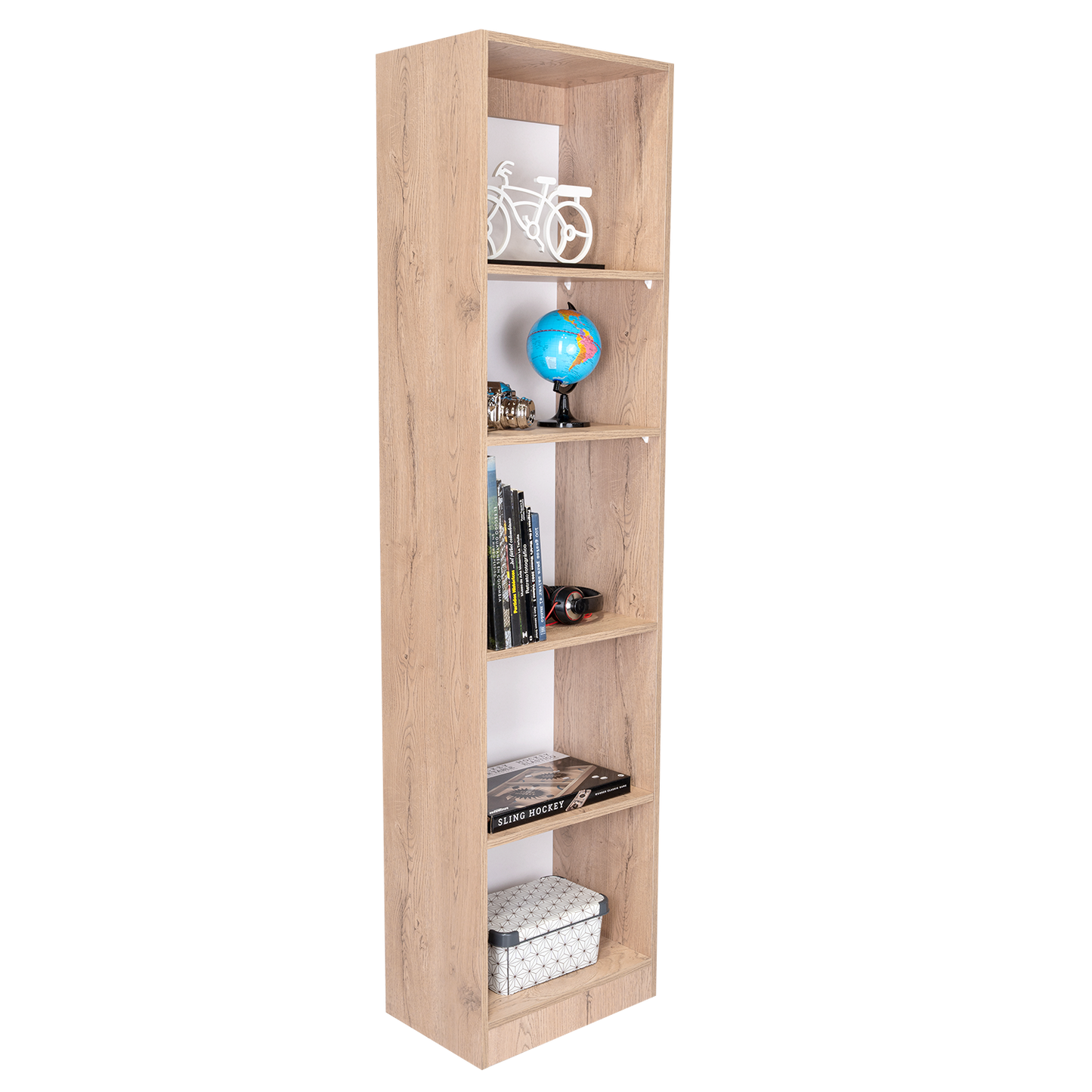 Combo Home, Estante Colección 6, Macadamia, con un estante de dos puertas
