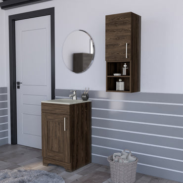 Combo Barcelona, Coñac, incluye mueble de lavamanos y mueble auxiliar