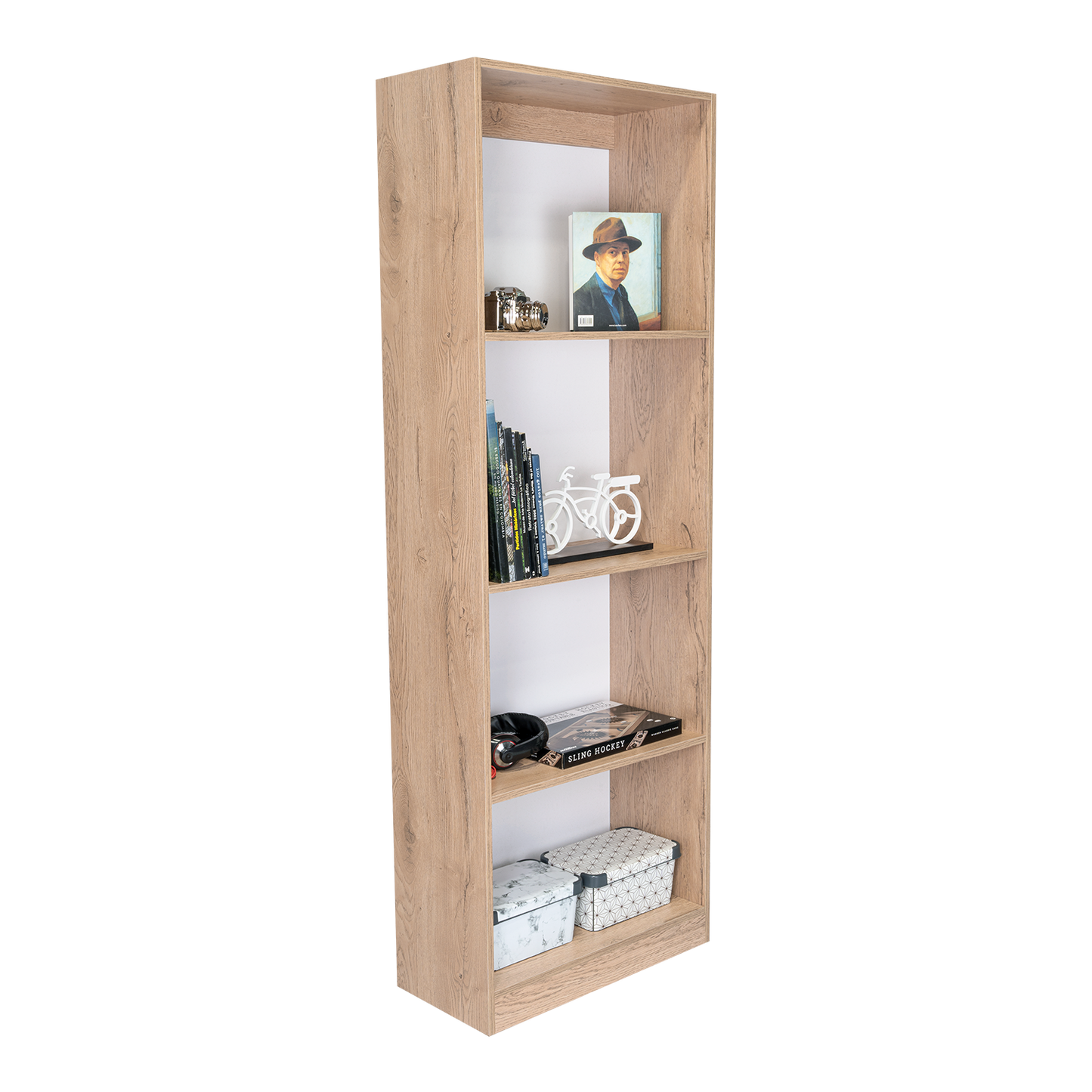 Combo Home, Estante Colección 7, Macadamia, con tres estantes