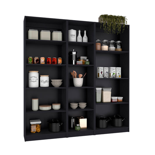 Combo Home, Estante Colección 7, Wengue, con tres estantes