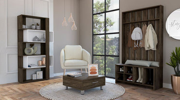 Combo Beijing, Coñac, incluye mesa de centro, recibidor y bar esquinero