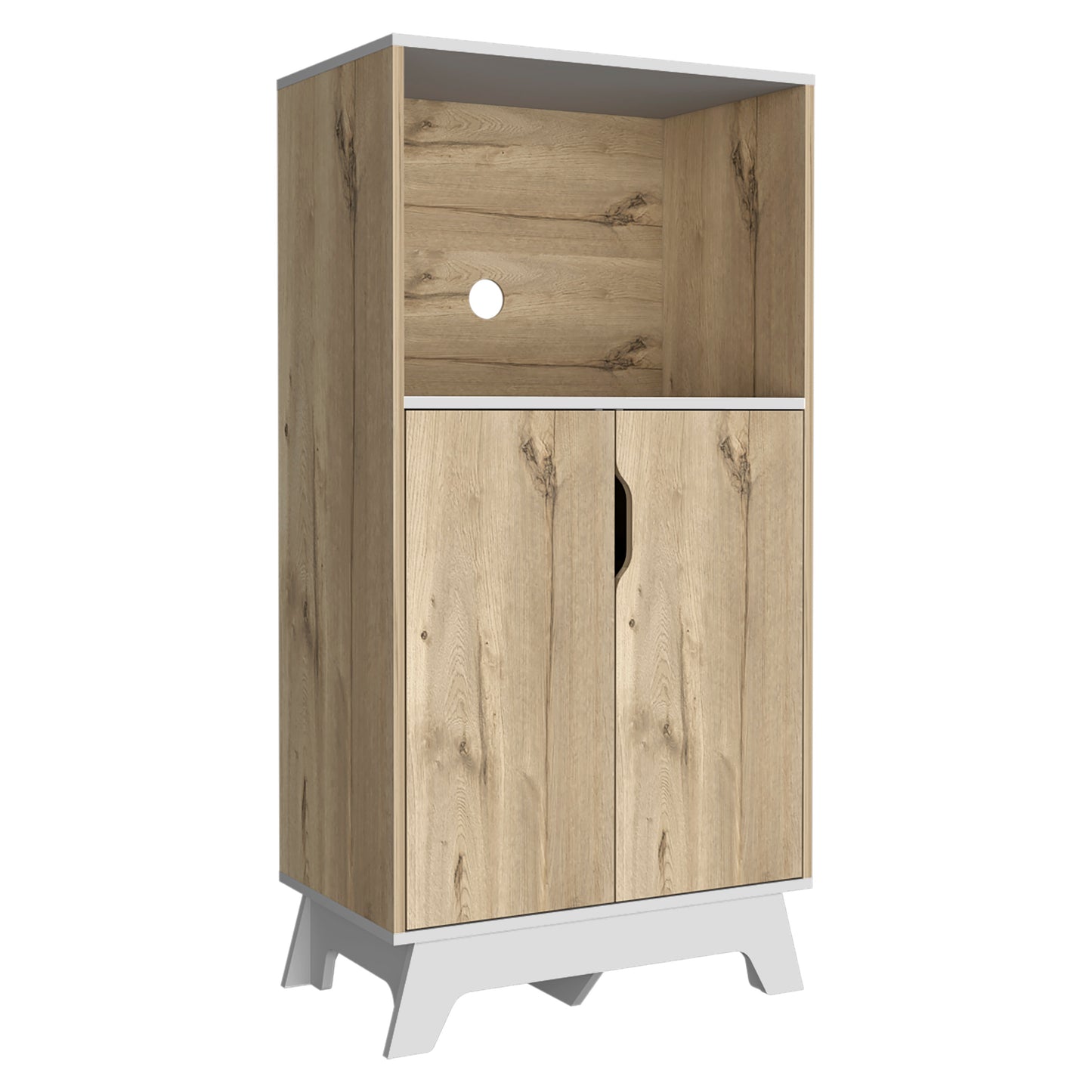Combo Bicolor, Duna y Blanco, incluye mueble de microondas bajo y alacena de cocina