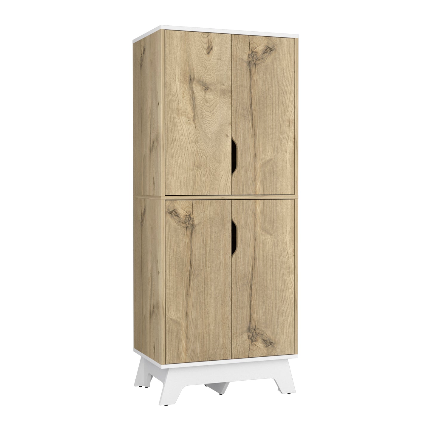 Combo Bicolor, Duna y Blanco, incluye mueble de microondas bajo y alacena de cocina