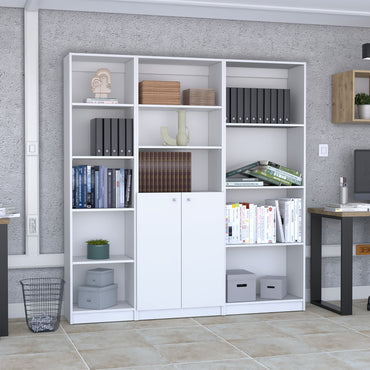 Combo Home, Estante Colección 8, Blanco, con tres estantes