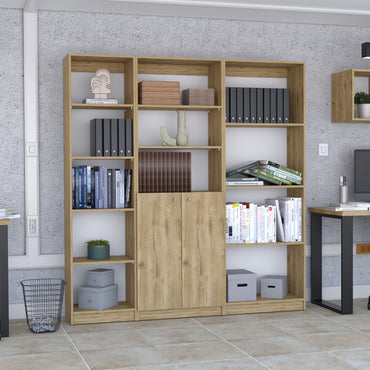 Combo Home, Estante Colección 8, Macadamia, con tres estantes