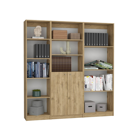 Combo Home, Estante Colección 8, Macadamia, con tres estantes