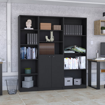 Combo Home, Estante Colección 8, Wengue, con tres estantes