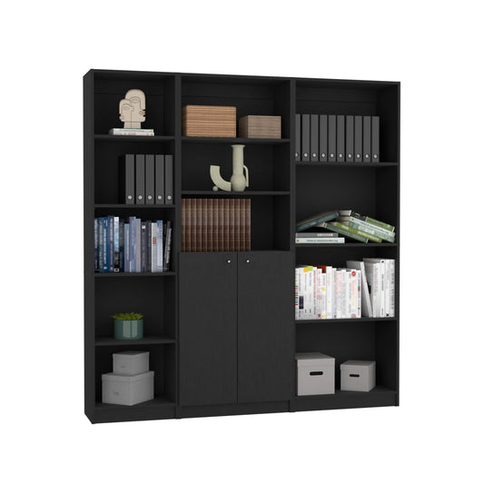 Combo Home, Estante Colección 8, Wengue, con tres estantes