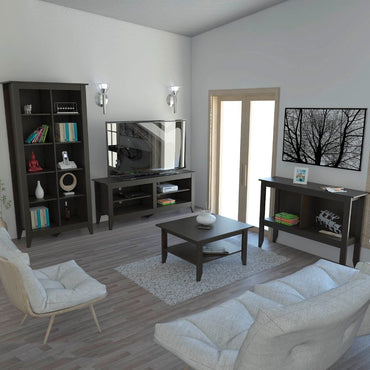 Combo Essential, Rovere, incluye rack TV, librero y arrimo