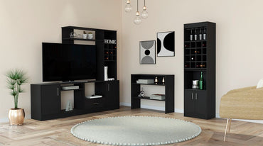 Combo Beijing, Wengue, incluye arrimo, centro de entretenimiento y bar