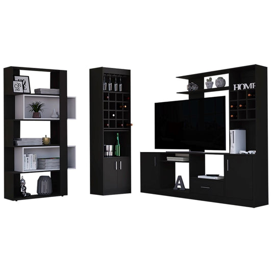 Combo Beijing, Wengue, incluye centro de entretenimiento, bar y biblioteca cubo