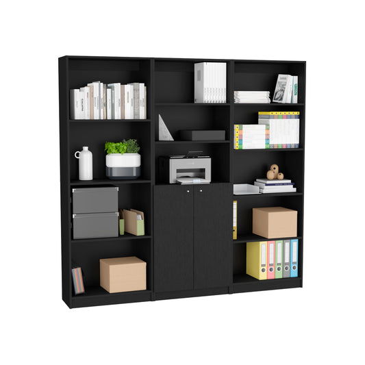 Combo Home, Estante Colección 9, Wengue, con tres estantes