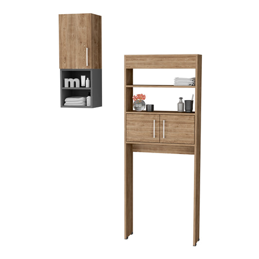 Combo Madrid, Miel, incluye mueble auxiliar y optimizador de baño