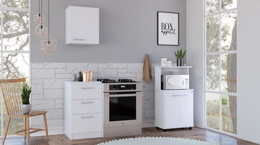 Combo Manchester, Manchester y Blanco, incluye mueble inferior, mueble microondas y mueble aéreo puerta derecha