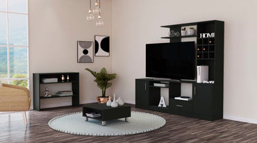 Combo Beijing, Wengue, incluye mesa de centro, arrimo y centro de entretenimiento