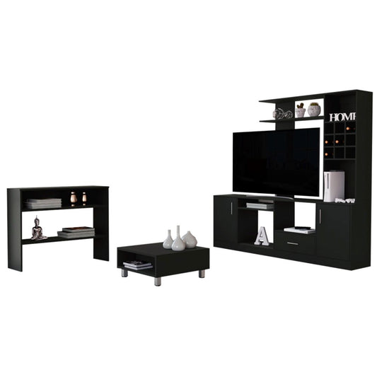 Combo Beijing, Wengue, incluye mesa de centro, arrimo y centro de entretenimiento