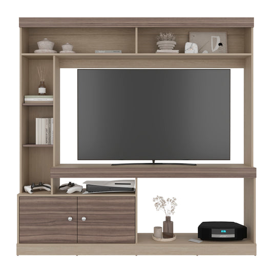 Estante New Classic Color Tv55" Dos Puertas, Avellana Y Cartagena