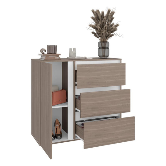 Organizador Niza, Bardolino y Blanco, con tres cajones y gran capacidad de almacenamiento