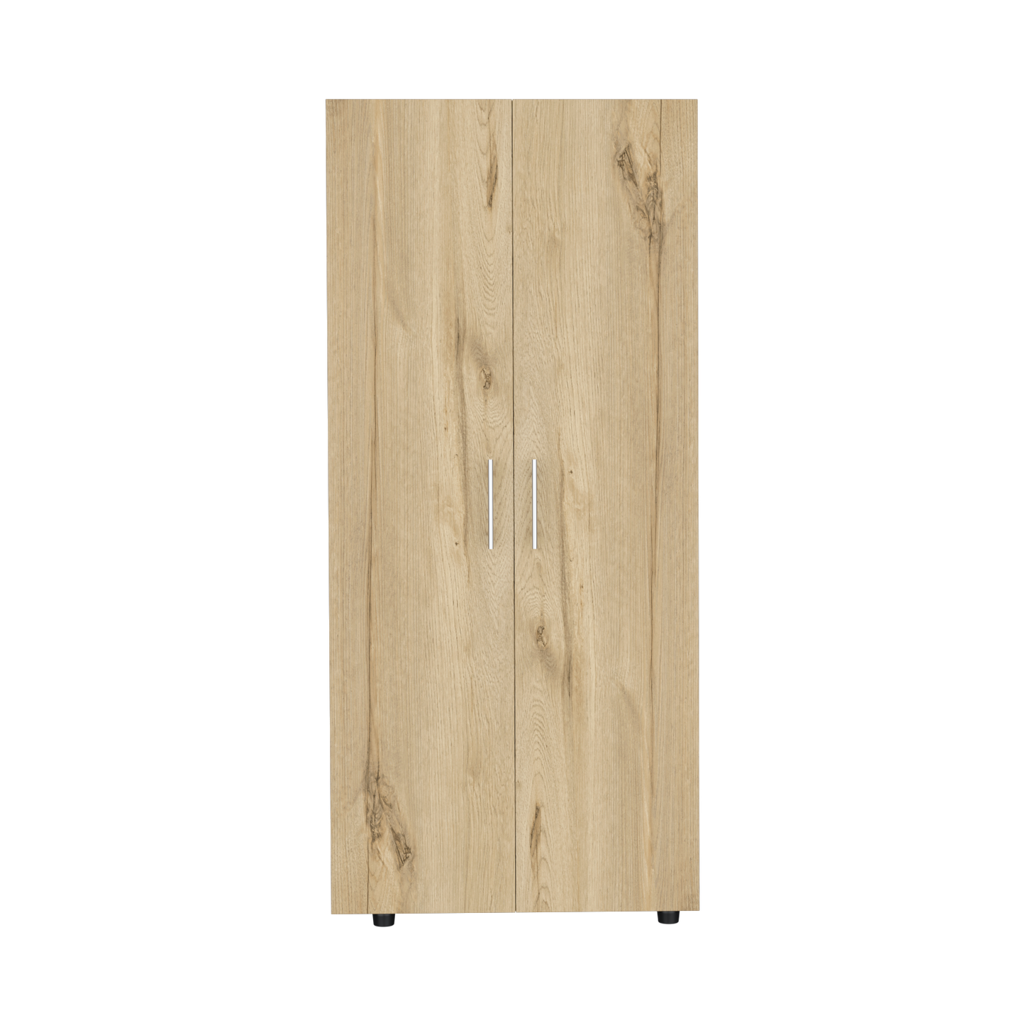 Closet Tera, Duna y Blanco Vainilla, Dos Puertas Abatibles y Dos Tubos Cromados