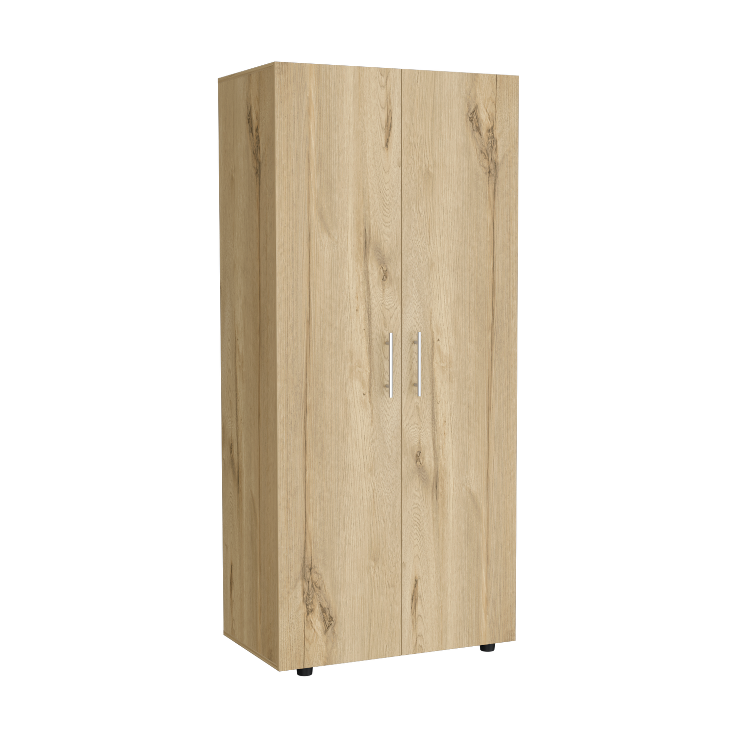 Closet Tera, Duna y Blanco Vainilla, Dos Puertas Abatibles y Dos Tubos Cromados