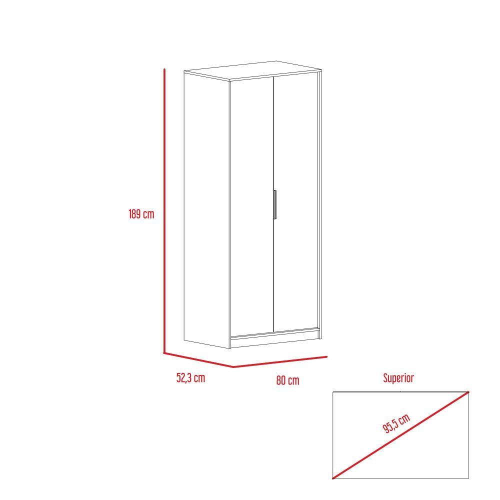 Combo Kaia, Wengue y Miel, incluye base cama, closet con dos puertas y cómodas