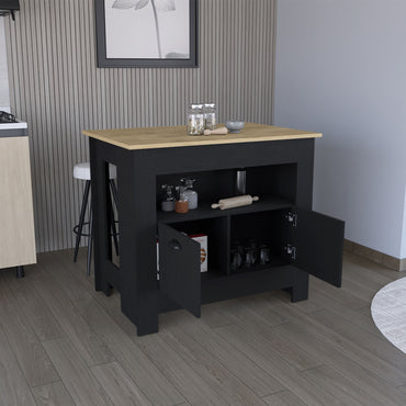 Isla De Cocina Dos Puertas, FM Furniture 005N Negro