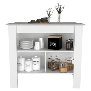 Isla De Cocina, FM Furniture 009B Blanco Y Gris