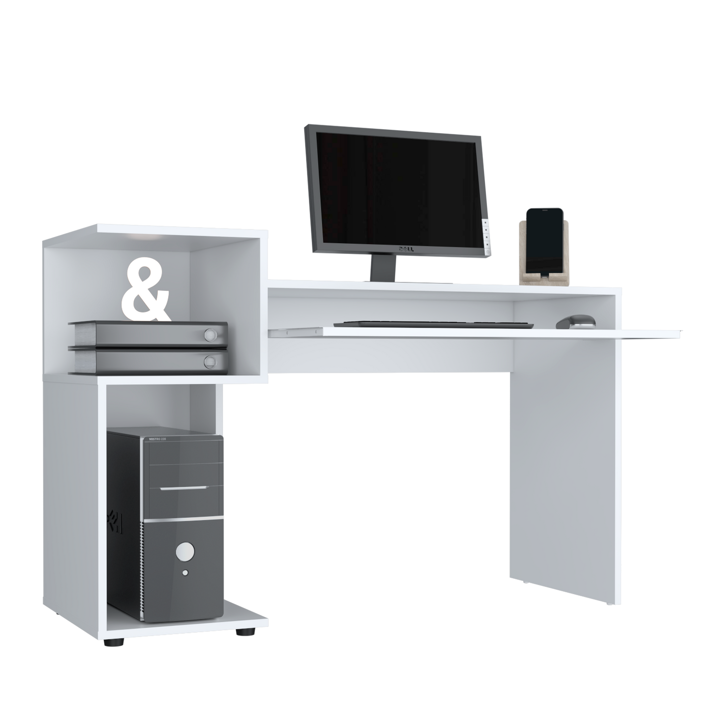 Combo Para Oficina Izan, Blanco, Incluye Escritorio y Biblioteca