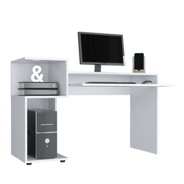 Combo Para Oficina Izan, Blanco, Incluye Escritorio y Biblioteca