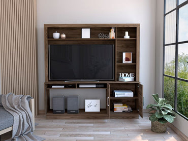 Estante Tv, Cantabria Dos Puertas con Espacio Para Televisor De Hasta 55 Pulgadas Color Coñac