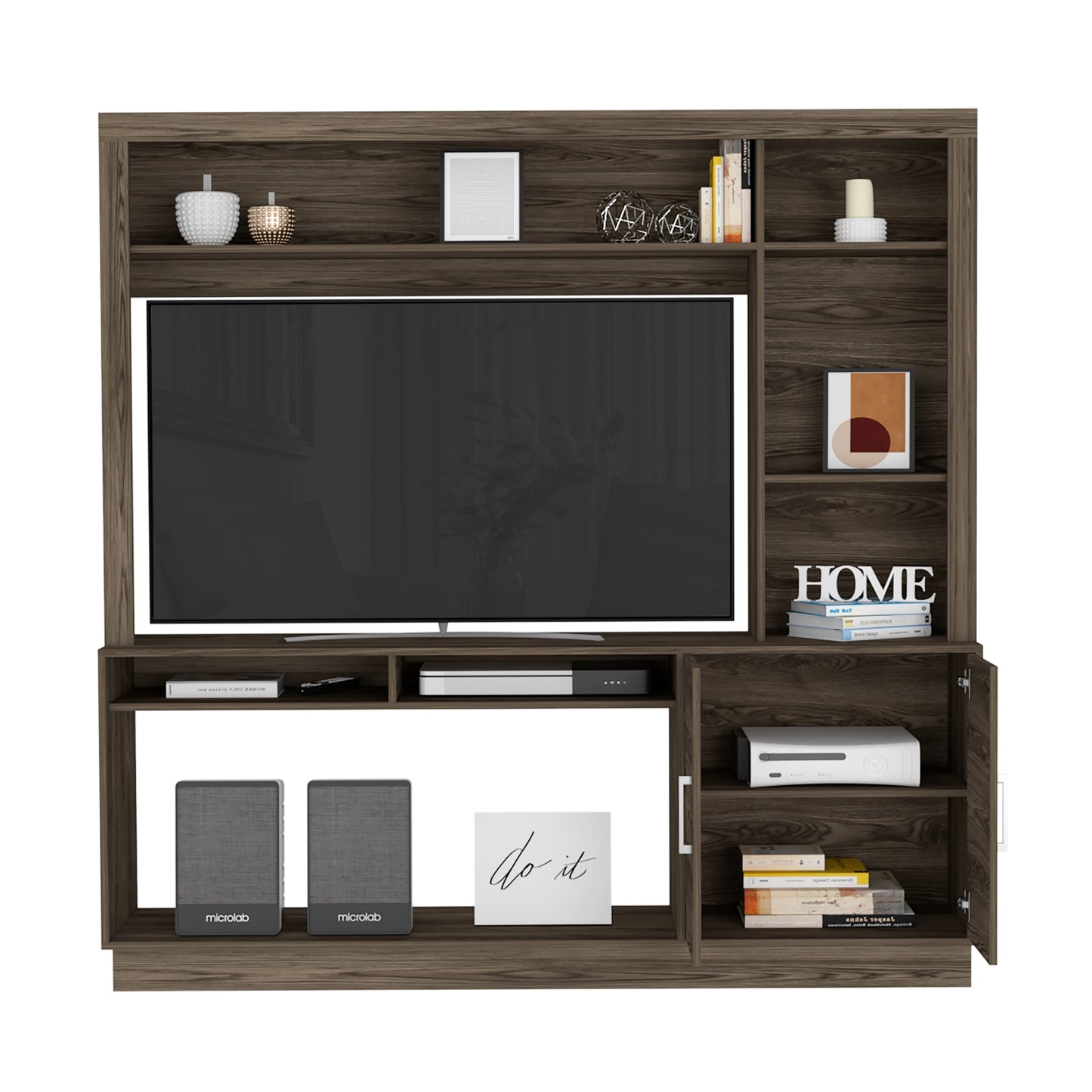 Estante Tv, Cantabria Dos Puertas con Espacio Para Televisor De Hasta 55 Pulgadas Color Coñac
