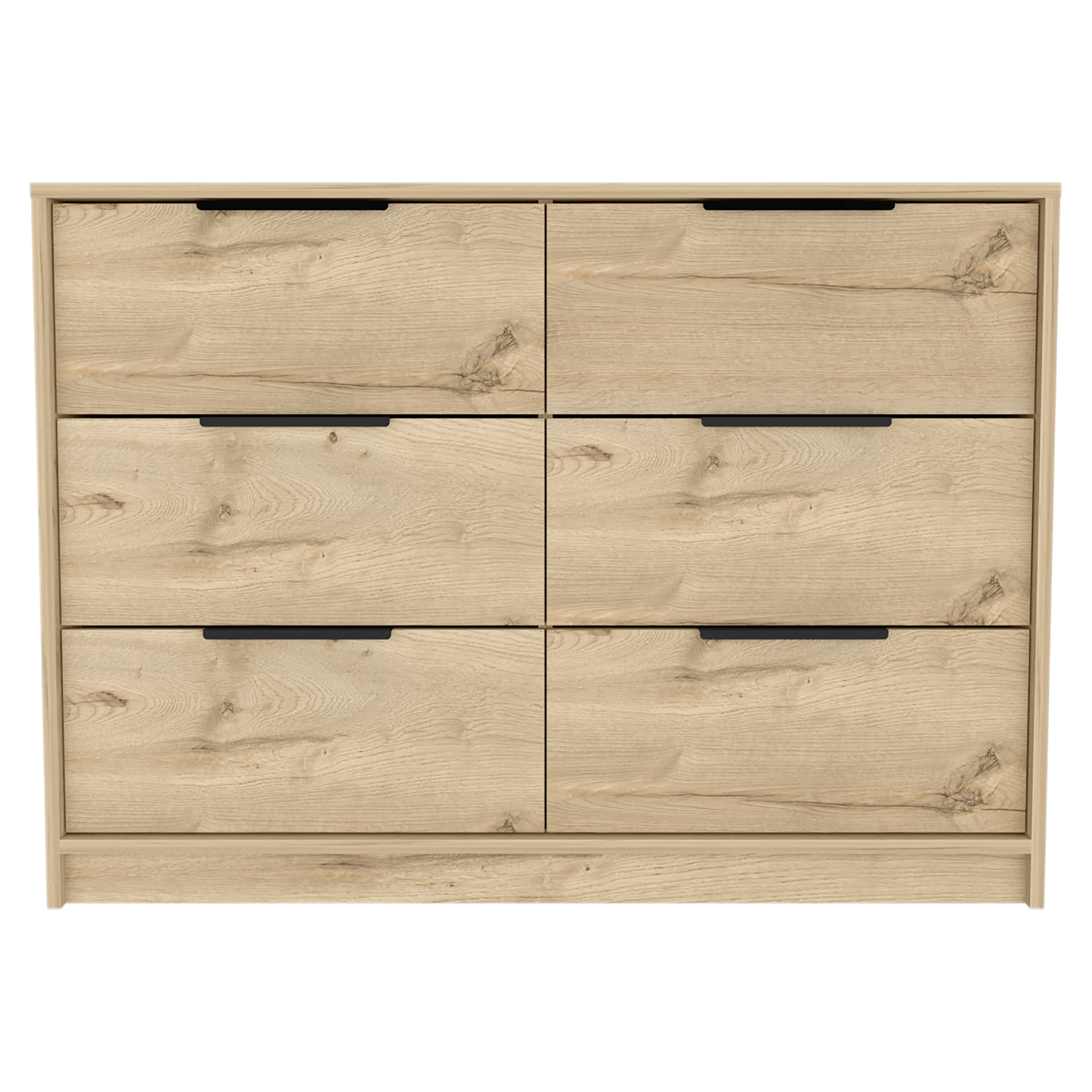 Comoda Cuatro Cajones Dos Puertas Abatibles, FM Furniture 021C, Café Claro