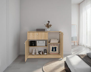 Cómoda Praga, Fresno Europeo, con deslizadores en U para una facil movilidad