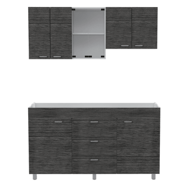 Cocina Integral Laurel color Gris y Blanco.